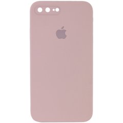 Чохол для Apple iPhone 7 plus / 8 plus Silicone Full camera закритий низ + захист камери (Рожевий / Pink Sand) квадратні борти