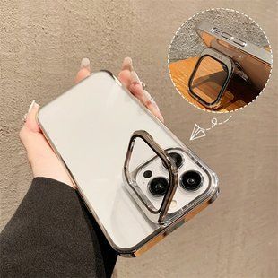 Чохол для iPhone 13 Pro Max TPU Camera Stand + Скло на камеру Silver