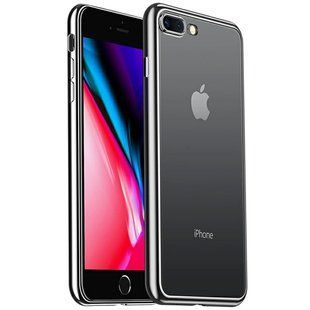 Прозорий силіконовий чохол з глянсовою окантовкою Full Camera для Apple iPhone 7 plus / 8 plus (5.5) Чорний