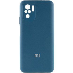 Чехол Silicone Cover Full Camera (AA) для Xiaomi Redmi Note 10 / Note 10s Синий / Cosmos Blue