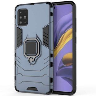 Ударопрочный чехол Transformer Ring for Magnet для Samsung Galaxy A51 (A515) Серый Противоударный, бронированный с кольцом