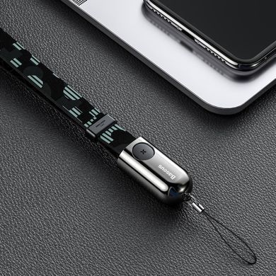 Кабель BASEUS Lightning Gold Collar lanyard |2.4A, 0.35m| Black, Black