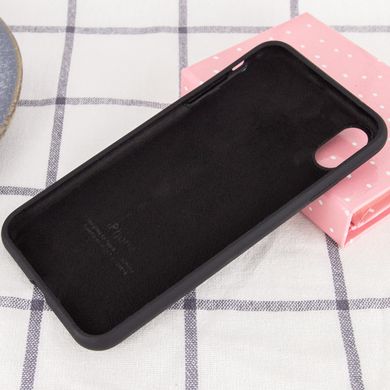 Чехол для Apple iPhone XR (6.1"") Silicone Case Full с микрофиброй и закрытым низом Черный / Black