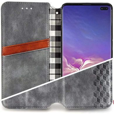 Кожаный чехол книжка GETMAN Cubic (PU) для Xiaomi Redmi Note 10 Pro Серый