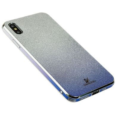 Чехол для iPhone Xs Max Swaro glass серебристо-синий