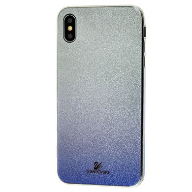 Чохол для iPhone Xs Max Swaro glass сріблясто-синій