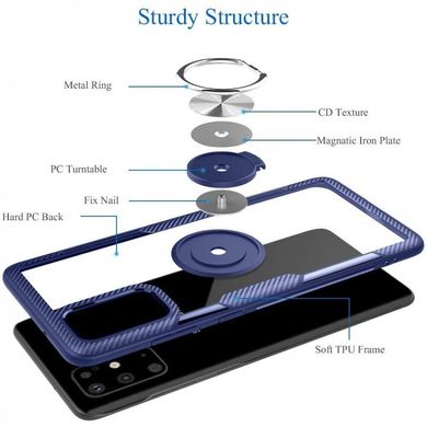 Чехол для Samsung Galaxy A71 (A715) Deen CrystalRing с кольцом темно-синий