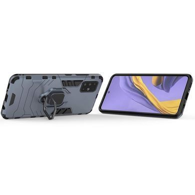 Ударопрочный чехол Transformer Ring for Magnet для Samsung Galaxy A51 (A515) Серый Противоударный, бронированный с кольцом