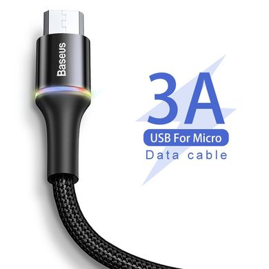 Кабель BASEUS Micro USB Halo |1m, 3A|, Черный
