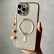 Чехол для iPhone 13 Matt Shining Case with Magsafe + стекло на камеру Silver