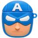Силіконовий футляр Marvel & DC series для навушників AirPods + карабін (Капітан Америка / Синій)