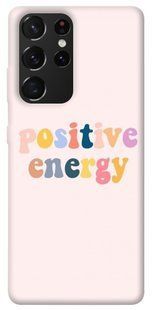 Чехол для Samsung Galaxy S21 Ultra PandaPrint Positive energy надписи