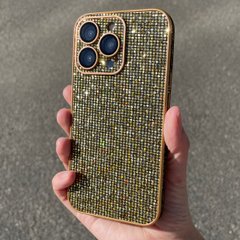 Чехол с блестками, стразами для iPhone 14 Galaxy case Gold