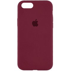 Чехол silicone case for iPhone 7/8 с микрофиброй и закрытым низом Бордовый / Plum