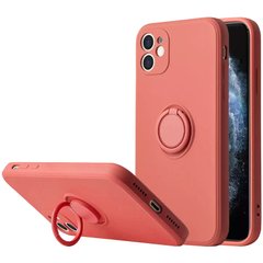 Чехол TPU Candy Ring Full Camera для Apple iPhone 12 (6.1"") Красный / Camellia