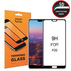 5D стекло изогнутые края для Huawei P20 Black Premium Smart Boss™ Черное