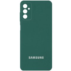 Чехол для Samsung Galaxy M52 Silicone Full camera закрытый низ + защита камеры Зеленый / Pine green