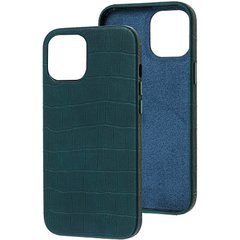 Кожаный чехол Croco Leather для Apple iPhone 13 Pro Max (6.7") Green