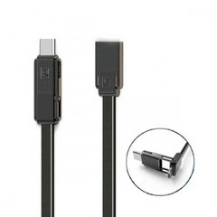 Кабель combo Micro USB+Lightning+Type-C REMAX Gplex RC-070th Black, Black
