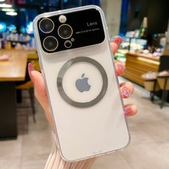 Чехол для iPhone 13 Camera Lens Protection with MagSafe + стекло на камеру Clear
