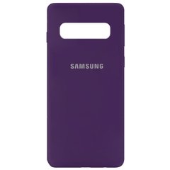 Чехол для Samsung Galaxy S10 (G973) Silicone Full фиолетовый c закрытым низом и микрофиброю