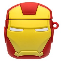 Силиконовый футляр Marvel & DC series для наушников AirPods + карабин (Iron Man / Красный)