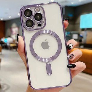 Чехол для iPhone 14 Plus Shining Case with Magsafe + стекло на камеру Purple