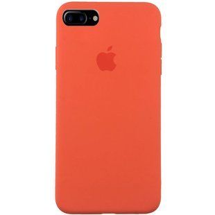 Чехол для Apple iPhone 7 plus / 8 plus Silicone Case Full с микрофиброй и закрытым низом (5.5"") Оранжевый / Nectarine