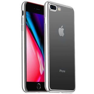 Прозорий силіконовий чохол з глянсовою окантовкою Full Camera для Apple iPhone 7 plus / 8 plus (5.5) Срібний
