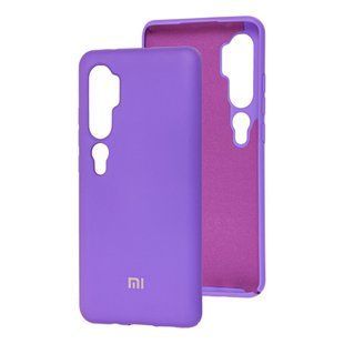 Чохол для Xiaomi Mi Note 10 Silicone Full блідо лавандовий з закритим низом і мікрофіброю