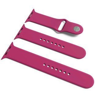 Силиконовый ремешок для Apple Watch Sport Band 42/44mm (S/M & M/L) 3pcs (Бордовый / Marsala)