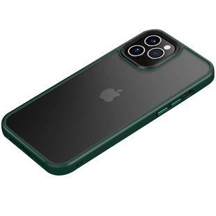 TPU+PC чохол Metal Buttons для Apple iPhone 12 Pro / 12 (6.1") (Темно-зелений)