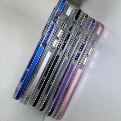 Противоударний прозрачный нежелтеющий чехол для iPhone 14 Pro Max Metal Frame Magsafe Pink