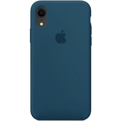 Чехол для Apple iPhone XR (6.1"") Silicone Case Full с микрофиброй и закрытым низом Синий / Cosmos Blue