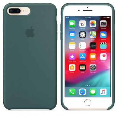Чехол silicone case for iPhone 7 Plus/8 Plus с микрофиброй и закрытым низом Pine Green