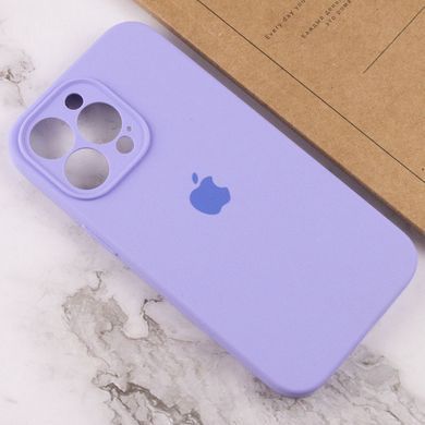 Чехол для Apple iPhone 14 Pro Max Silicone Full camera закрытый низ + защита камеры / Сиреневый / Dasheen