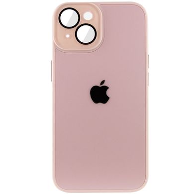 Чехол для iPhone 13 Стеклянный матовый + стекло на камеру с микрофиброй TPU+Glass Sapphire Midnight Pink Sand