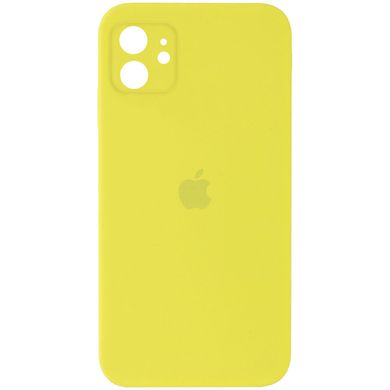 Чехол для iPhone 11 Silicone Full camera желтый / закрытый низ + защита камеры