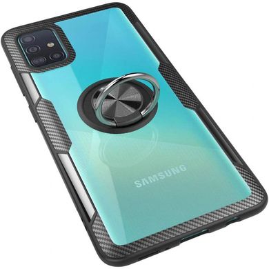 Чехол для Samsung Galaxy A71 (A715) Deen CrystalRing с кольцом черный