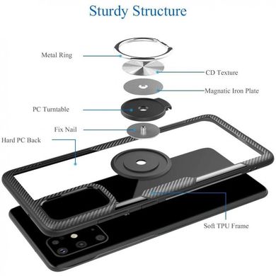Чохол для Samsung Galaxy A71 (A715) Deen CrystalRing з кільцем чорний