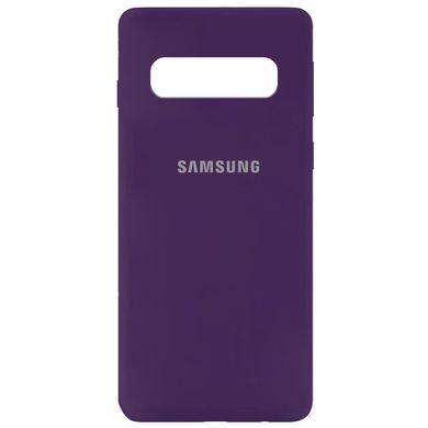 Чехол для Samsung Galaxy S10 (G973) Silicone Full фиолетовый c закрытым низом и микрофиброю