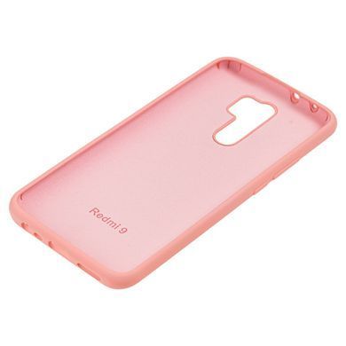 Чехол для Xiaomi Redmi 9 Silicone Full светло-розовый с закрытым низом и микрофиброй