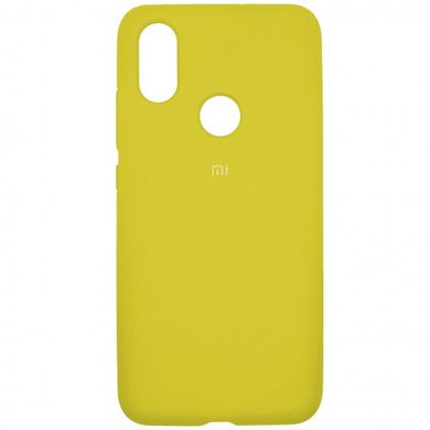 Чехол для Xiaomi Redmi 7 Silicone Full Желтый с закрытым низом и микрофиброй