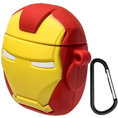 Силіконовий футляр Marvel & DC series для навушників AirPods + карабін (Iron Man / Червоний)