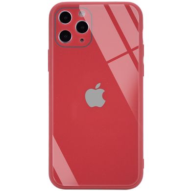 TPU+Glass чехол GLOSSY Logo Full camera (opp) для Apple iPhone 11 Pro Max (6.5") (Красный)