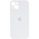 Чехол для Apple iPhone 14 Plus Silicone Full camera закрытый низ + защита камеры / Белый / White