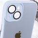 Чехол для iPhone 14 Plus Стеклянный матовый + стекло на камеру с микрофиброй TPU+Glass Sapphire Midnight Blue
