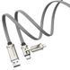 USB Кабель Hoco S22 Magic Cube 4-in-1 USB + 2x USB Type-C + Lightning Cable Black / Brown