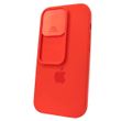 Чехол для iPhone 14 Pro Silicone with Logo hide camera + шторка на камеру Red