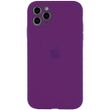 Чохол для Apple iPhone 12 Silicone Full camera закритий низ + захист камери / Фіолетовий / Grape
